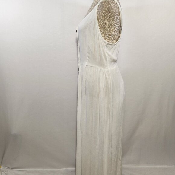 Carol Rose Women's Size S/M White Sleeveless Gauze Button Front Maxie Dress Boho - Picture 8 of 15